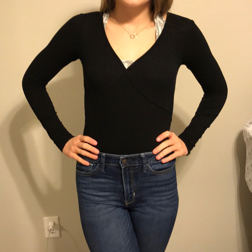Black Ribbed body Suit